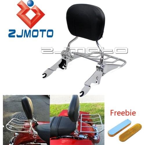 Motorcycle Detachable Sissy Bar Backrest Rear Luggage Rack For Harley Touring Road King Street Road Glide FLH FLHT FLTR 09-17
