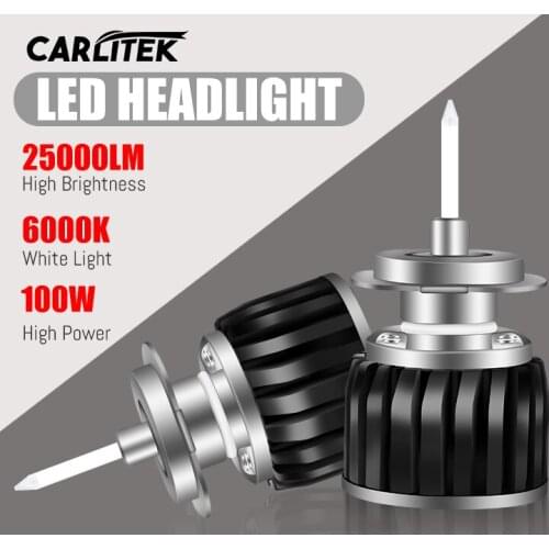 Carlitek 360 Degree 3D H1 LED H7 LED Headlights Bulb 25000LM 9012 HIR2 H8 HB3 9005 HB4 9006 H11 Car Foglamp 6500K 100W Auto Lamp