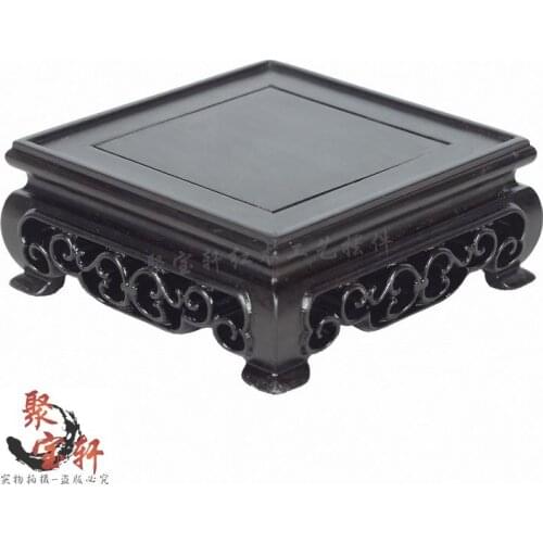 Square base ebony wood carving handicraft furnishing articles household act the role ofing is tasted the vase