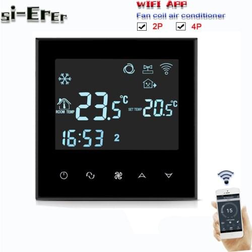 WIFI thermostat for air conditioner heating and cooling with programmable