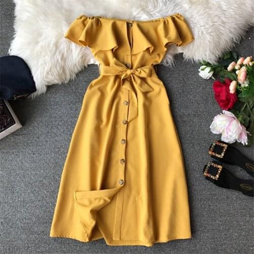 Yipn. igacoyou Summer Dresses With Buttons