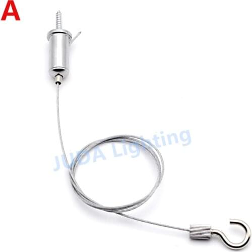 0.8m 1m 2m Steel wire rope with hook and mini ceiling rose canopy Telescopic wire cord set for Chandelier led pendant light