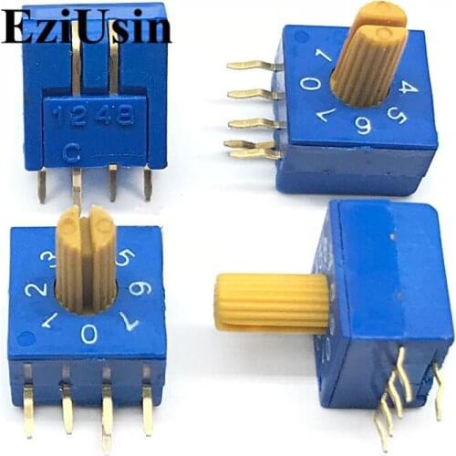 0-9 10 Rotary Coding Knob Switch DIP 5pins 8421C 4:1 PCB Switching 5p 0-F 16 0-7 8 7mm Shake Vertical Side adjustment