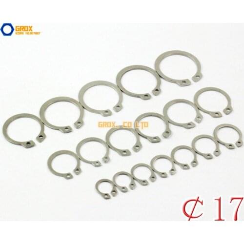 100 Pieces 17mm 304 Stainless Steel External Circlip Snap Retaining Ring