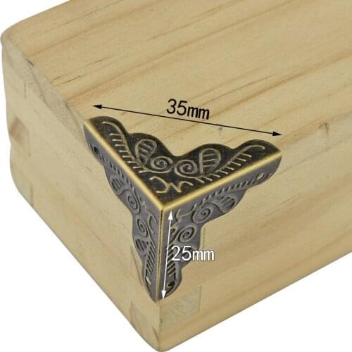 12 Pcs/Set Iron DecorativeAntique Wooden Case Corner Protector Film Jewelry Wine Gift For Box Sleeve Lace Corner DIY Decoration