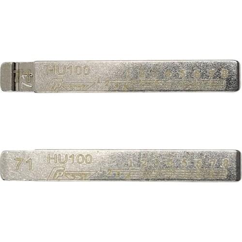 2/15/30pcs HU100 71# for-Mitsubishi for-Opel Uncut Car Key Blade with Scale Engraved With Marks for KD/VVDI/JMD remote