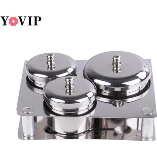 3Pcs/set Stainless Dappen Dish Cups Salon Manicure Acrylic Powder Liquid Container Organizer Tray Dappen Dish Nail Art Tools