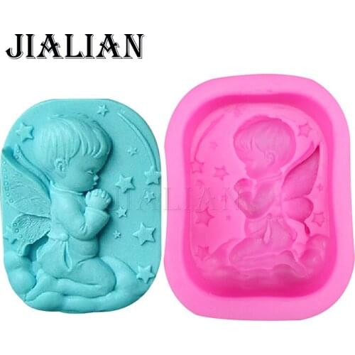 3D Baby Angel Prayer stars soap mould cake decorating tools DIY baking fondant silicone mold High quality T0340