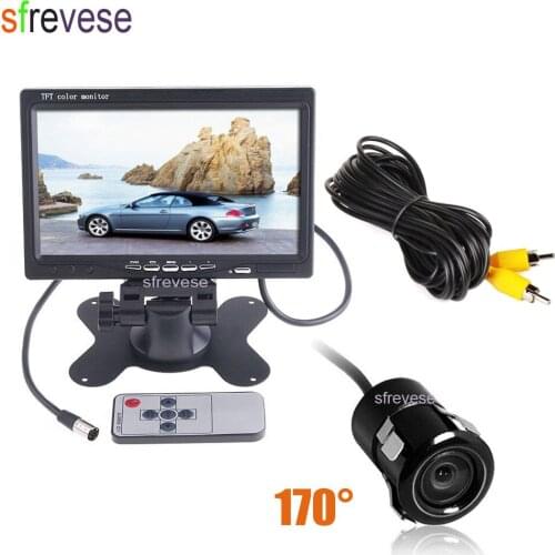 7" TFT LCD Monitor Car Rear View Kit + Mini Vehicle Reversing Reverse Parking Backup Camera 170 Degree Waterproof