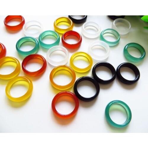 Pure natural agate ring in five colors ar12