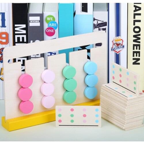 Wooden Toy Puzzle Four-color Game Montessori Enlightenment Teaching Aids Toys For Early Childhood Education Preschool Learning