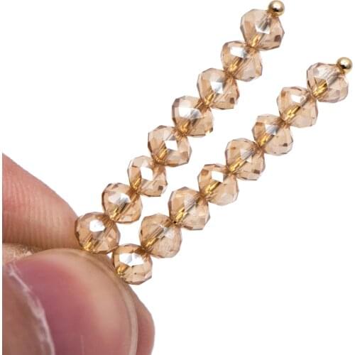 Rondelle Crystal Glass Faceted beads 3x4mm Champagne -(BZ04-55)/ 145pcs