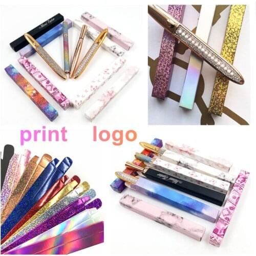 Print logo Eyeliner Box Packaging Empty Glitter Soft Eyeliner Boxes For Eyeliner Lash Glue Pen Private Label Package print logo