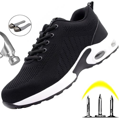 Security Work Sneakers Male Safety Shoes Men Lightweight Work Boots Men Steel Toe Shoes Work Safety Boots Male Industrial Shoes