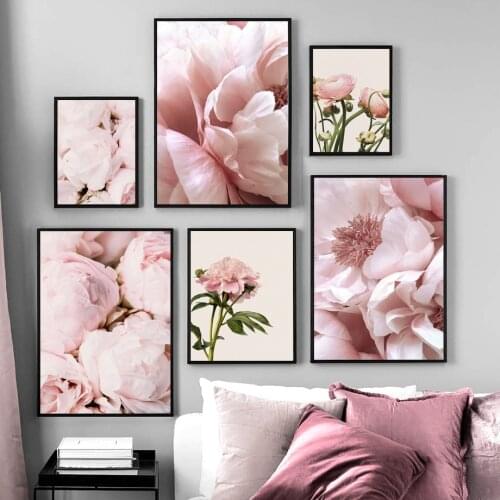 Wall Art Canvas Painting Flower Rose Peony Tulip Petals Nordic Posters And Prints Landscape Wall Pictures For Living Room Decor