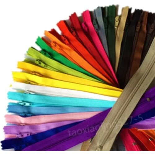 10pcs 3# 10 cm/15cm/18cm/20cm/25cm/30cm/35cm/40cm/50cm/55cm/60cm Nylon Coil Zippers Tailor Sewer Craft Crafters (20 colors)