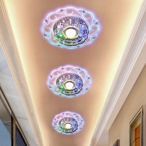 New Design Modern Corridor Mirror Ceiling Lamp Aisle Veranda Lighting Down Crystal Surface Mounted LED Ceiling Lights