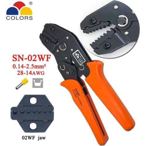 COLORS SN-02WF crimping pliers 0.14-2.5mm2 26-13AWG for tube insulated and non-insulated ferrules terminal hand tools