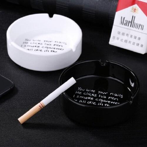 Nordic Ceramics Ashtray Portable Outdoor Windproof Cigar Ashtray with Lid Home Smokeless Smoke Tray Creative Gifts for Boyfriend