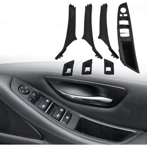 4/7PCS Right Hand Drive RHD Car Interior Door Handle Inner Panel Pull Trim Cover Armrest For BMW 5 Series F10 F11 F18 520i 523i