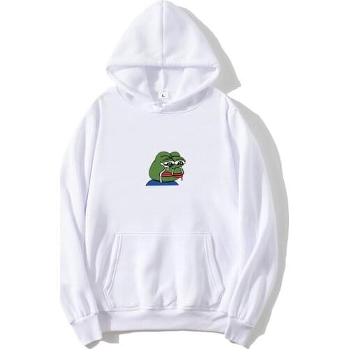 2020Man Woman Pullover Sweatshirt Funny Graffiti Print Sad frog Hoodies fashion mens womens hip hop fleece yellow pink hooded