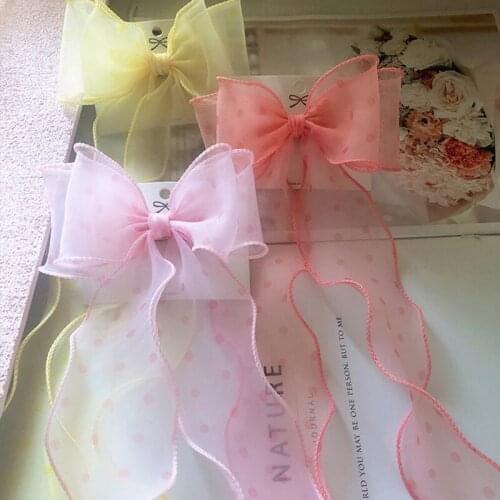 10 Yards 50MM Dot Wave Printing Ribbon Roll Organza Tape For Needlework DIY Hair Bow Making Wedding Party Decorative Gift 202107