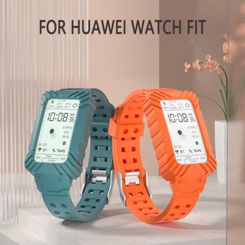 Silicone Band For HUAWEI Watch Fit Strap + Case Replacement Wristband Bracelet For Huawei Fit Smart Watch Accessories