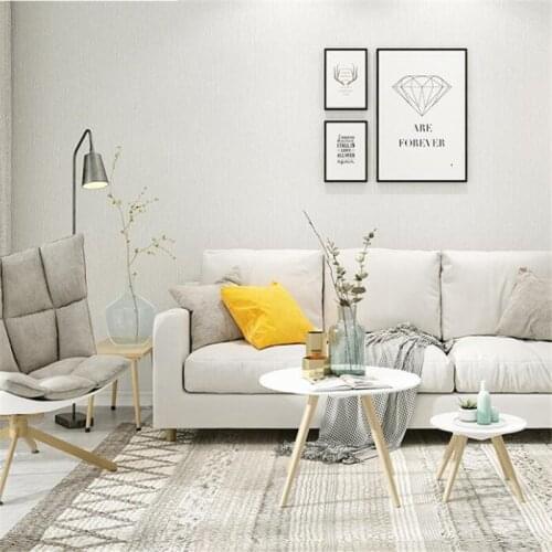 Beibehang Nordic style modern minimalist pure color white wallpaper living room bedroom hotel tea shop wallpaper clothing store