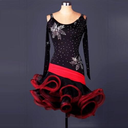 Rhinestone Latin Dance Dress Women Summer Dress Designer Clothes Performance Costume Samba Dancewear Tap Dance Outfits JL2639