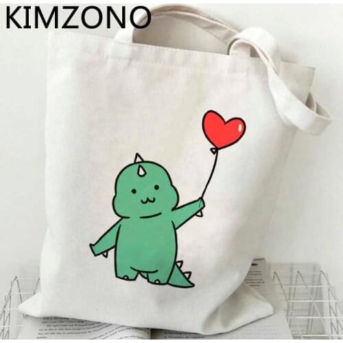 Dinosaur shopping bag cotton jute bag handbag bolsas de tela shopper bag tote jute reusable shoping custom