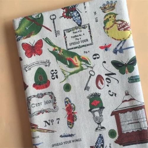 Cartoon Printed Linen Fabric Cotton Linen Blend Fabric DIY Patchwork Material Manual Sewing Quilting Canvas Cloth For Textile