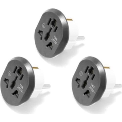 Universal EU Plug Converter EU Adapter 2 Round Pin Socket AU US UK CN to EU Wall Socket AC 16A 250V Travel Adapter