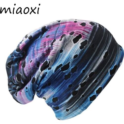 Miaoxi New Arrival Fashion 6 Colors Knit Winter Hole Men Skullies Beanies Unisex Hip-Hop Solid Warm Hat For Women Touca Caps