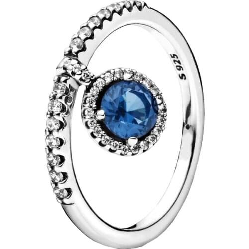 Winter Silver 925 Jewelry Dangling Round Pan Ring 925 Sterling Silver Rings For Women Fashion Jewelry