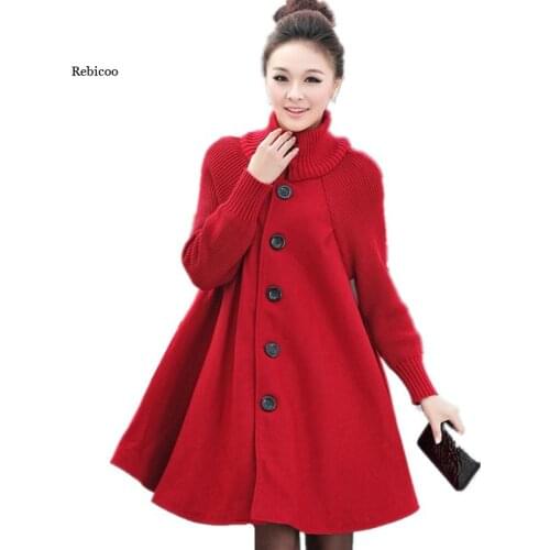 Women Winter Wool Coat Windbreaker Loose Coats Long Female Jacket Overcoat Cloak Autumn Manteau Cape Warm Plus Size