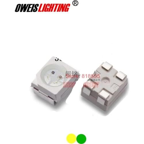 30PCS 3528 yellow+ green BICOLOR LED SMD LEDs Light beads (Same polarity)