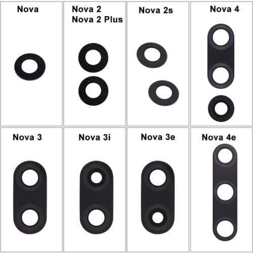10PCS For Huawei Nova 2 Plus 3 3i 3e 4 4e Rear Back Camera Glass Lens Cover Replacement With Adhesive Sticker 3M Glue