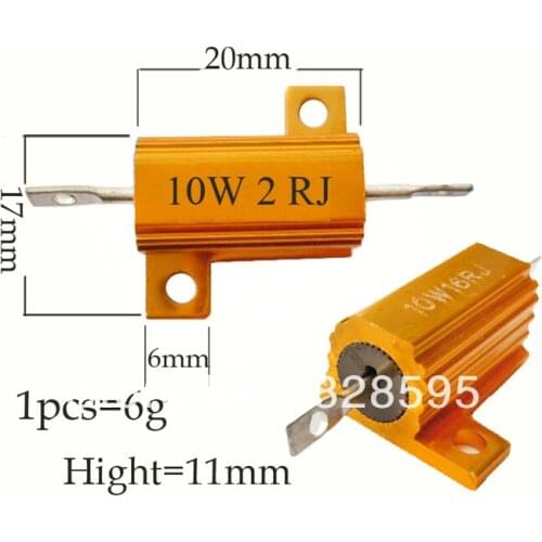 10W 2 ohm 2R ohm 100% Original brand new Fixed Resistor Power Wirewound Aluminum Resistors Resistance +/- 5% (10pcs)