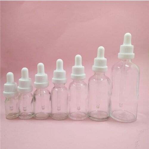 2/10pcs 5/10/15/20/30/50/100ml DIY Portable Reusable Clear Essential Oil Bottle With Dropper Cap Cosmetic Refillable Containers