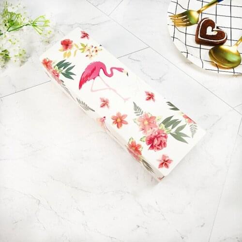 20pcs Rectangular Flamingo Design Candy Paper Box Cookie Chocolate Soap Wedding Birthday Party Favor Box Jewelry Packaging Box