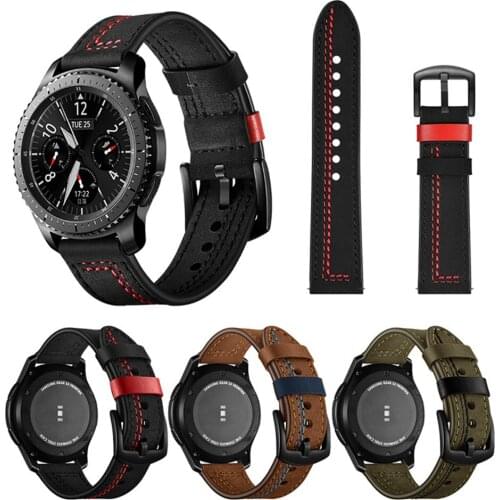 20mm/22mm Bracelet Huawei watch GT/2/2e/Pro strap for Samsung Galaxy watch 3/46mm/42mm//Gear S3/Active 2 40mm 44mm leather band