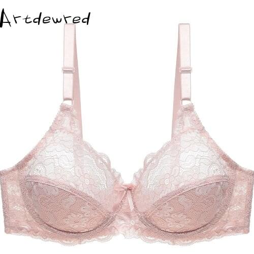 Sexy Bra Plus Size Sexy Push Up Minimizer Lace Busty Bras For Women Bow Full Cup Adjustable Strap Underwire Thin Bra
