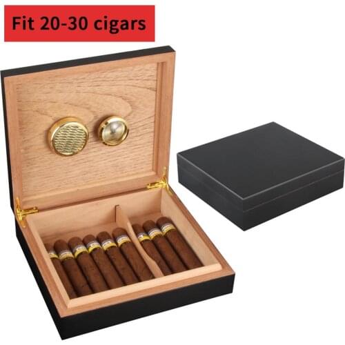 Humidor Cigar Case Cigar Accessories Cedar Wood Travel Cigar Box with Humidifier Hygrometer fit COHIBA