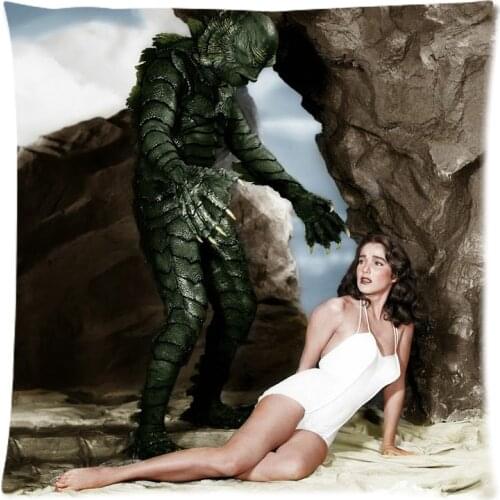 Creature from the Black Lagoon Print Pillow Case DIY Pillow Cover Decorative Pillowcase For Sofa Chair Cushion Cover 45x45cm