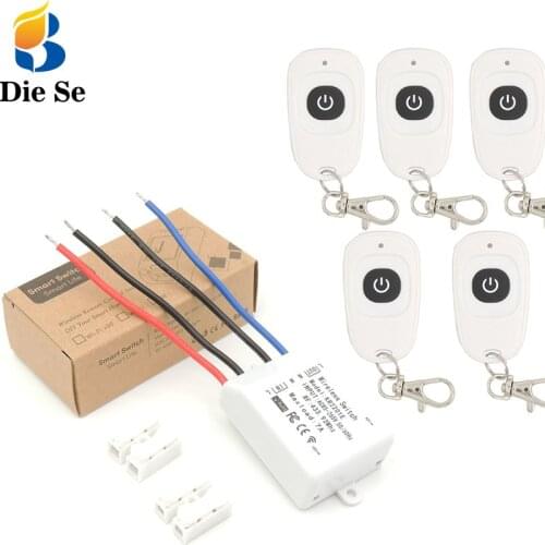 Diese 433Mhzn universal wireless switch DIY smart Lmap Lighting controller AC85V~265V RF Relay Receiver Board and Transmitter