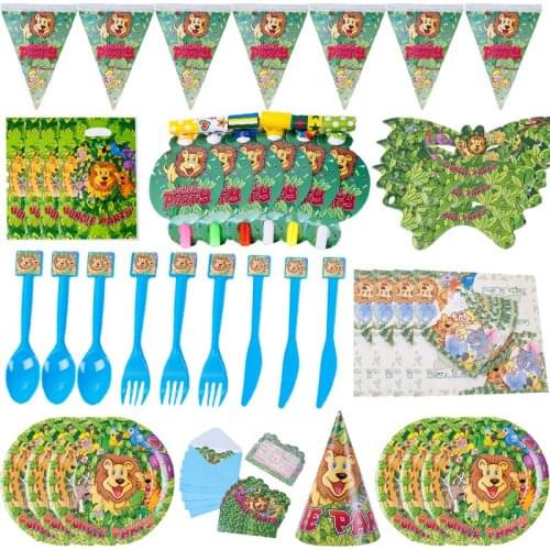 Disney Lion King Cartoon Theme Party Disposable Tableware Set Paper Cups Plates Napkin Decor for Kids Birthday Party Decorations