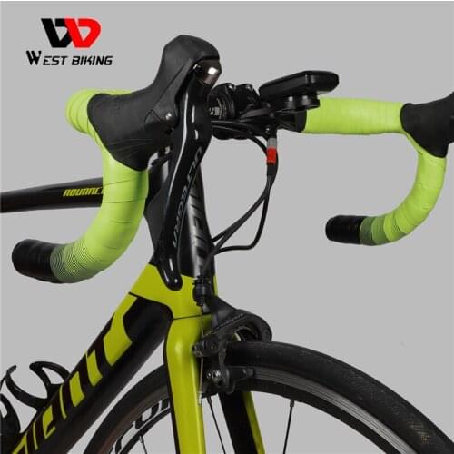 WEST BIKING EVA PU Bicycle Handlebar Tape Soft Shock Absorption Road Bicycle Wrap End Plug Cycling Professional Anti-slip Tape