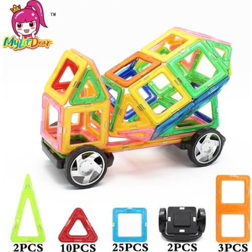 MylitDear Big Size 42Pcs Truck Kids Designer Educational Magnetic Toys 3D DIY Building Blocks Toys For Children