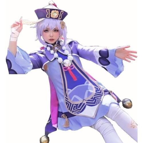 Project QIQI Cosplay Costume Game Genshin Impact Zombie Girl Dress Tops Pants Anime Accessories Set Halloween Clothes Christmas