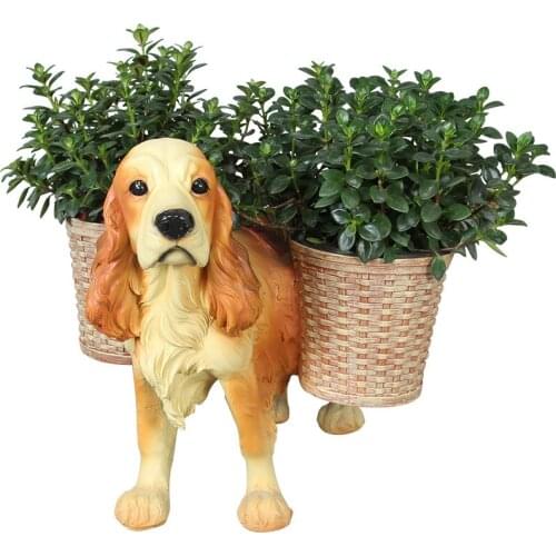Creative puppy flower pot ornament living room decoration resin dog floor type flower table flower rack home furnishing